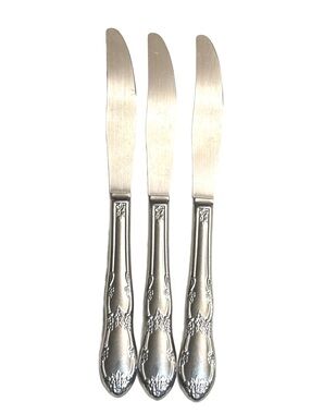 Set of 3 Vintage Stainless Steel Oneida Fenway (Daydream) Dinner Knives